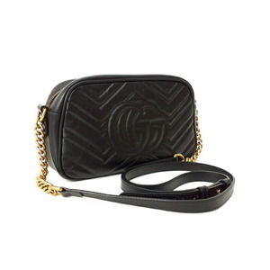 Gucci Small Shoulder Bag Black Marmont GG